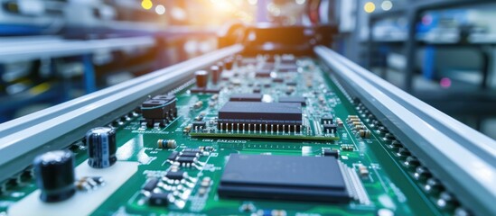 The image shows a close-up of a circuit board with electronic components