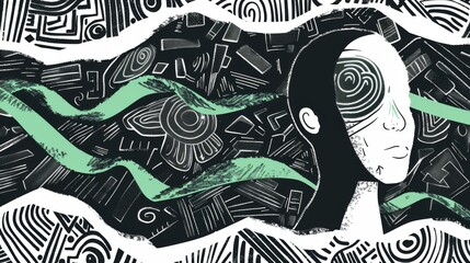 Banner template for mental health awareness month, May celebration. Psychotherapy prevention campaign design.