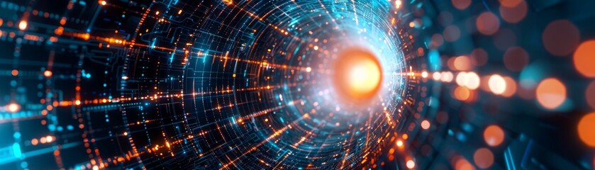 Obraz premium Cyberspace surface illustration. Abstract background of modern science or technology.