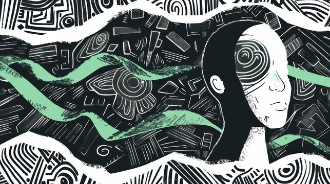 Banner template for mental health awareness month, May celebration. Psychotherapy prevention campaign design.