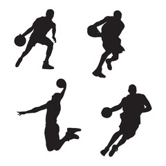 Basketball Player Silhouette Vector Illustration Bundle
