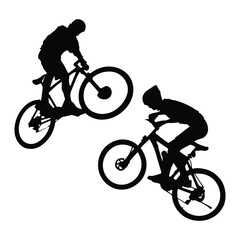 Fototapeta premium Cyclist Silhouette Vector Illustration Set