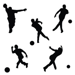 Bowling Silhouette Art Vector Illustration Bundle