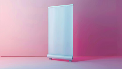 white roll banner for brand advertisement  in studio generated by AI