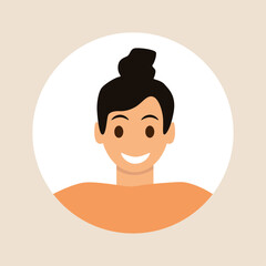 Vector illustration. Color avatar, user profile, person icon, profile picture. A person with facial features. Suitable for social media profiles, icons, screensavers and as a template.