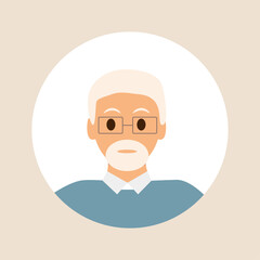 Vector illustration. Color avatar, user profile, person icon, profile picture. A person with facial features. Suitable for social media profiles, icons, screensavers and as a template.