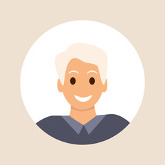 Vector illustration. Color avatar, user profile, person icon, profile picture. A person with facial features. Suitable for social media profiles, icons, screensavers and as a template.