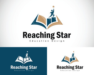reaching star logo creative design concept education financial business book