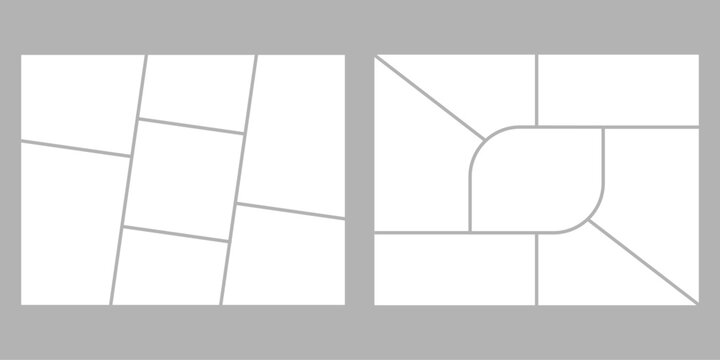 Minimalistic geometric photo frame layout for photo albums, wedding photo. 8,5 to 11 in proportion. Vector illustration