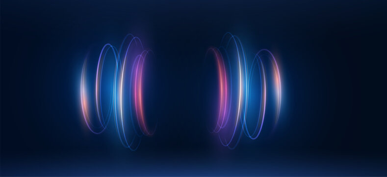 modern abstract high-speed motion effect png. It is also a futuristic dynamic line neon motion technology. It can be used as a banner or poster design background idea. Fast neon speed lines.