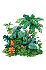 Fototapeta premium Watercolor Tropical Plants Artwork