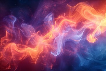 Obraz premium Abstract background with swirling, colorful smoke trails in an ethereal, dreamlike scene.