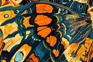 SEAMLESS Textured background featuring the intricate patterns of butterfly wings in bold colors