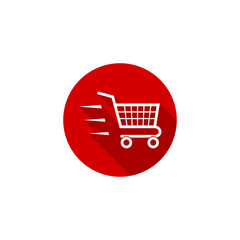 Shopping cart, button icon isolated on transparent background