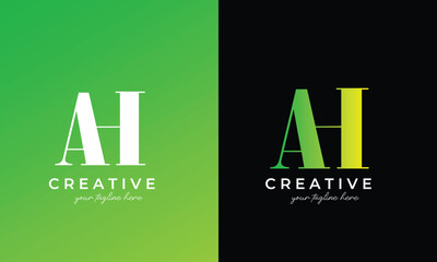 ah logo or ah letter logo design for business and company