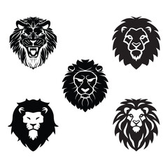 Lion Head Logo Vector Illustration Bundle