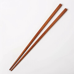 Wooden Chopsticks Isolated on White Background