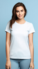 Obraz premium young woman in white color t shirt