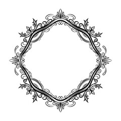 frame with floral ornament vector art design