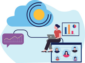 The girl is working on a chart graph.