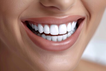 Obraz premium Beautiful white smile close-up of young adult