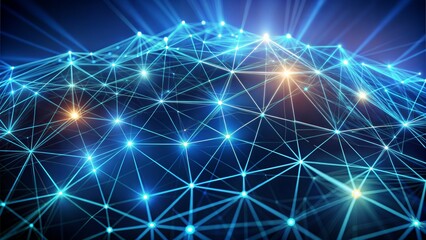 Obraz premium Polygon Mesh: Interconnected polygonal mesh with a 3D effect, giving a modern and tech-savvy abstract appearance. 