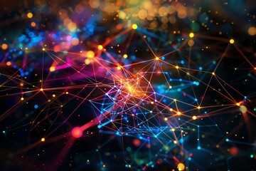 Fototapeta premium Visualize a glowing network of interconnected neurons firing electrical impulses