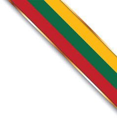 banner with flag of Lithuania, corner banner with gold frame