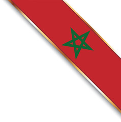 banner with flag of Morocco, corner banner with gold frame