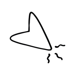 Click button icon with hand drawn doodle style isolated on white background.