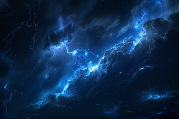 Storm flash over the night sky Concept on topic weather, cataclysms, hurricane, Typhoon, tornado, storm, ia generated 