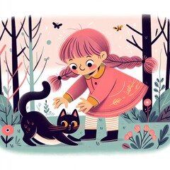 Little Child and Cat Adventure: Heartwarming Storybook for Kids