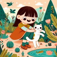 Little Child and Cat Adventure: Heartwarming Storybook for Kids