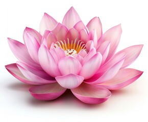 Vibrant pink lotus flower in full bloom