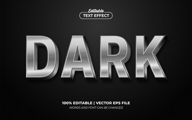 Dark Silver Gradient Metallic Steel Editable Text Effect Template Style Premium Vector	