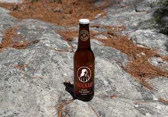 Standing Glass Bottle Mockup