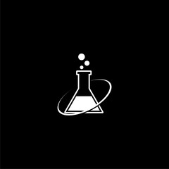 Lab flask Icon  on black background