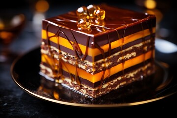 Chocolate orange cake. AI generated