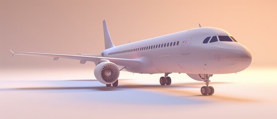 A sleek and sophisticated airplane sits on the runway, ready to take off into the sky. AI.