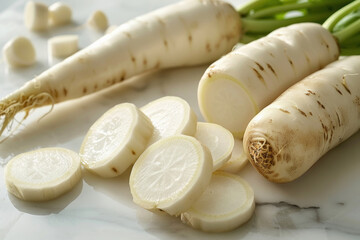 raddish on white background