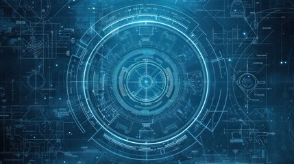 Obraz premium abstract background futuristic glowing circular device