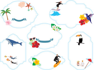 南国　バカンス　旅行　フレーム枠