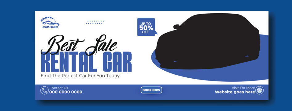 Car rental service cover template design