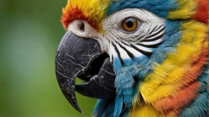 Obraz premium Close-up of a blue and yellow macaw