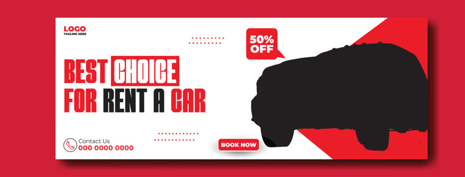 Car rental service cover template design