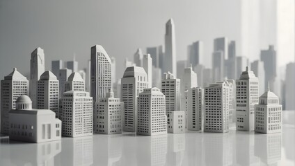 Obraz premium white model of the city on the business table 