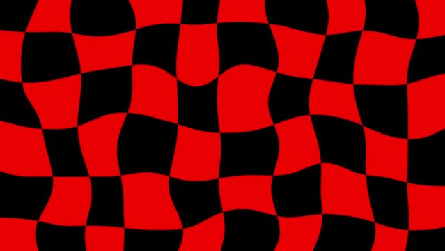 red and black checkered flag, the flag of racing footage video waving in the wind, Moving checkers pattern animation	