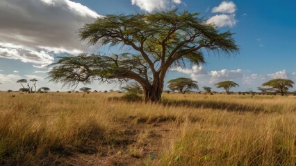 Obraz premium landscape with trees and clouds