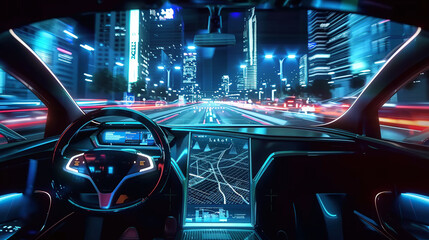 Autonomic vehicle. autonomous vehicle. the head-up display. technology for automobiles. generative ai