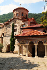 Fototapeta premium The Church St., Saint Archangels Michael and Gabriel in one of the courtyards of the Bachkovo Monastery, close to Plovdiv, Bulgaria